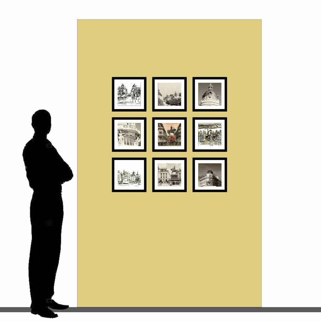 photographie, iconographie, dessins pour décorer les murs de la nouvelle résidence