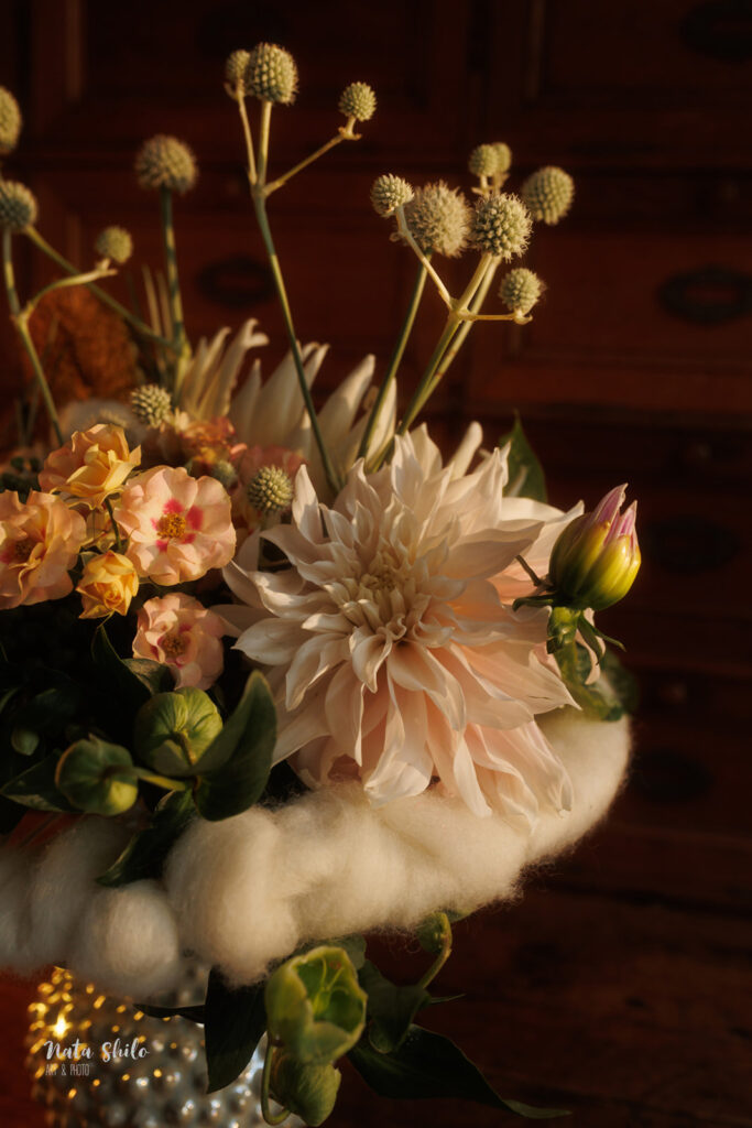 Photographie de la composition florale pour la fleurise Charline Pritscaloff